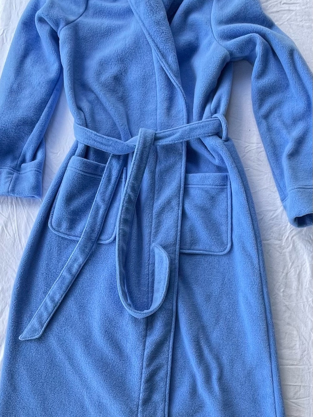 L.L. Bean Women's Light Blue Fleece Robe with Belt
